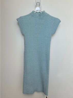 Solado Light Blue Ribbed Knit Mini Dress BNWT